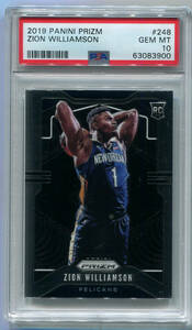 2019-20 Panini Prizm 248 Zion Williamson ザイオン ベースカード PSA 10