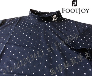 ■新品【FOOT JOY GOLF】フットジョイゴルフ 吸汗速乾 ストレッチ 衿刺繍ロゴ モックネック半袖シャツ■NV/XXL