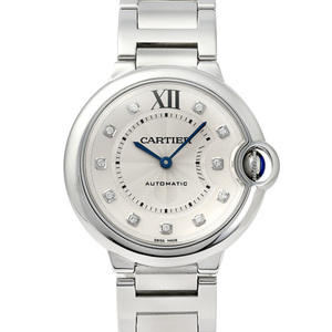 カルティエ Cartier バロンブルー WE902075 シルバー文字盤 中古 腕時計 レディース