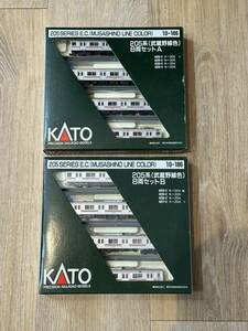 43.KATO製(関水金属) N-GAUGE 205系(武蔵野線色) 8両セットA.B. / クハ205照明、モハ205×3、モハ204×2、モハ204M、クハ204照明、計8両