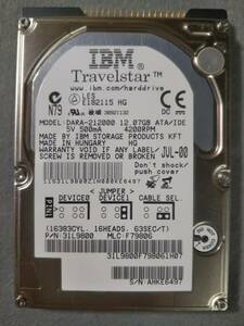 12.07GB IBM DARA-212000 ATA66 2.5インチ 9.5mm IDE ④ 使用時間少