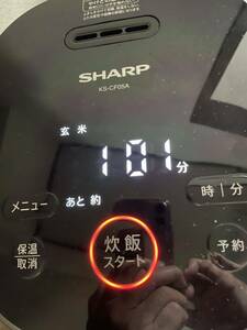 ■ジャンク品■3合炊き■SHARP KS-CF05A 炊飯器 ブラック 2019年製 マイコン方式 取扱説明書 元箱付き