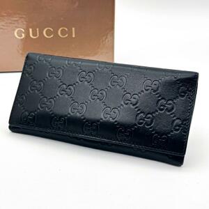 【極美品】箱付き GUCCI グッチ GGシマ 長財布 GG柄 レザー