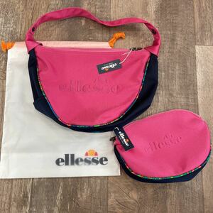 未使用 新品 ellesse エレッセ ハンドバッグ ミニ ポーチ セット レディース ピンク ELB2390 ELB-2260 バック カバン 化粧ポーチ 小物入れ