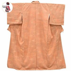 1円 美品 小紋 正絹 茶色 草花文様 身丈156cm 着物 同梱可 【kimonomtfuji】 3nfuji43932