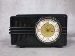S3 当時物 TC 東洋時計 ベークライト 黒色 機械式 置時計 時報 日本製 動作します 昭和 レトロ アンティーク ビンテージ TOYO CLOCK 手巻き