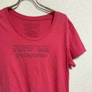 パタゴニア Patagonia 半袖Tシャツ ロゴプリントTEE カットソー ピンク サイズWomen