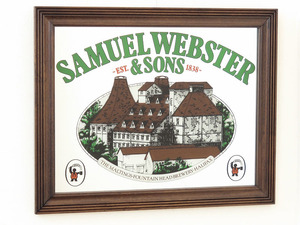 ビンテージパブミラー/サミュエル ウェブスター(SAMUEL WEBSTER)イギリスのビール/壁掛け鏡/店舗什器/インテリア雑貨/内装/装飾/A-4508-17