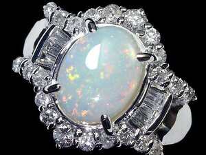 MO11333S【1円～】新品【RK宝石】≪opal≫ 神秘の宝石!! 上質オパール 大粒1.00ct!! 極上ダイヤモンド 総計0.5ct K18WG 高級リング ダイヤ