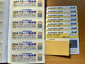 【ゆうパケット送料無料】 全日空　ANA株主優待券　2024年11月30日まで　7枚セット　+　グループ優待券１８枚　24年