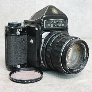 アサヒペンタックス 6×7 中判フィルム一眼レフカメラ フィルター付き（SUPER-TAKUMAR 6×7 1：2.4/105）