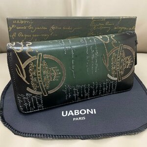 特注限定品 定価23万◆UABONI*ユアボニ*幻のパティーヌ*ラウンドファスナー長財布*EU製◆カリグラフィー ゴールデン 手染 本革 メンズ 紳士