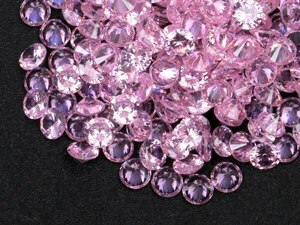 ★ピンクカラー キュービックジルコニア ルース 4mm おまとめて大量約100個セット 人工ダイヤモンド ラウンドブリリアントカット Nw84