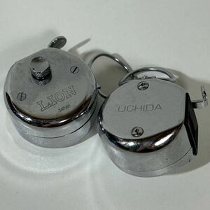 UCHIDA/LION 数取器 計2個 手持ち式 手動式 カウンター 4桁 小型 シルバー 測定器 アナログ