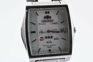 稼働品 オリエント デイデイト スクエア 591049 自動巻き メンズ 腕時計 ORIENT