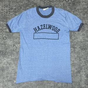 USA製 70s 80s HAZEL WOOD リンガー Tシャツ 半袖 カレッジ 70年代 80年代 ヴィンテージ ビンテージ vintage