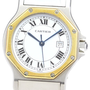 カルティエ CARTIER サントスオクタゴンLM YGベゼル デイト ゴドロンブレス 自動巻き メンズ _812231