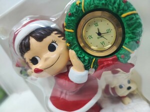 ペコちゃん 陶器？レジン？ クリスマスクロック 置物 不二家 