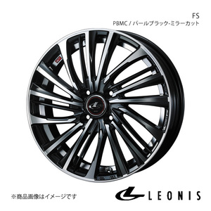 LEONIS/FS フィット GK3/GK4/GK5/GK6/GP5/GP6 アルミホイール1本【15×5.5J 4-100 INSET50 PBMC(パールブラック/ミラーカット)】0039958