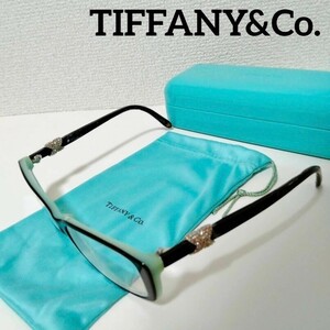 S6 ティファニー Tiffany&Co. メガネ アイウェア 眼鏡 Xモチーフ ラインストーン 度入り サングラス ブラック ティファニーブルー