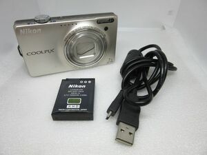 ★GW特価セール★45036 コンデジ Nikon COOLPIX S6000 1448万画素/光学7倍 充電ケーブル/バッテリーのみ