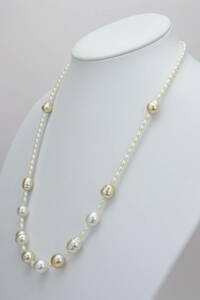 ☆日本製 銀 淡水　南洋11P 真珠ネックレス 最大珠径11ｍｍ 長さ：60ｃｍ 重さ５６ｇ 未使用保管品