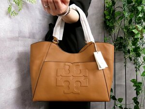 ●未使用 保管品●TORY BURCH トリーバーチ●BOMBE ボンベ●カーフ レザー●トート バッグ●キャメル●G金具●A4 収納 かばん●Js45940