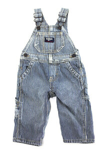 Used Kids 00s OSH KOSH Bgosh Hickory Stripe Denim Over All Size 6M 古着