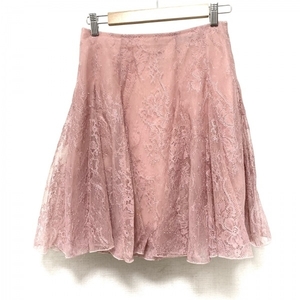 ブルマリン BLUMARINE ミニスカート サイズ40 M - ピンク レディース レース/フラワー(花) 美品 ボトムス