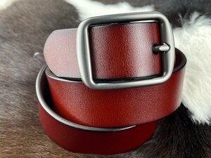 skystore◆CB-322A 本革 ブラウン *Silver smoke buckle*　太 レザーベルト