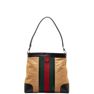 グッチ シェリーライン ワンショルダーバッグ ハンドバッグ 0014231 ブラウン　マルチカラー キャンバス レザー GUCCI 【中古】