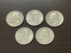 アメリカセントコイン 25セント クォーターダーラー 海外コイン 硬貨 アンティーク 5枚セット⑨