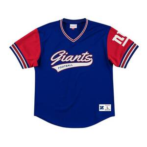 USA正規品 【L】 Mitchell&Ness ミッチェル&ネス NFL ジャイアンツ NY Giants メッシュ T.PROSPECT Vネック ユニフォーム アメフト