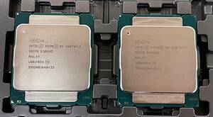 2個セット 同一ロット Intel Xeon E5-2687w V3 SR1Y6 10Core 3.1GHz CPU Processor