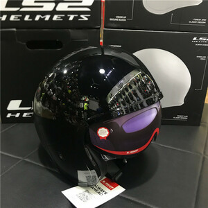 新品 LS2 OF599 ツーリング ジェット ヘルメット サンクラス内蔵 L～4XL