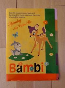 バンビ クリアファイル A4 ディズニー Bambi Disney 5ポケット 複数ポケット 多ポケット サンスター 文具 クリアフォルダー 鹿 シカ DC 5P