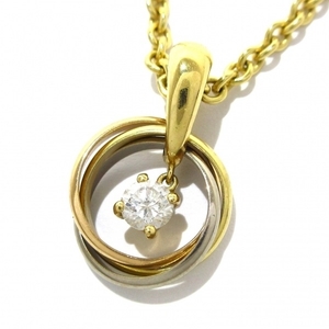 カルティエ Cartier ネックレス トリニティ K18スリーカラー×ダイヤモンド 1Pダイヤ/約0.2カラット アクセサリー（首）