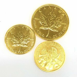 K24IG メイプルリーフ金貨 ウィーン金貨 ハーモニー 1/4oz 1/10oz 3枚まとめ 総重量14.1g【CDAL2009】