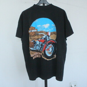 E378 90sビンテージ USA製 HarleyDavidson ハーレーダビッドソン 半袖プリントTシャツ■1990年代製 表記Lサイズ モーターサイクル 80s 70s