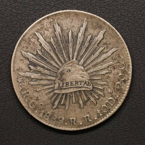 KM#377/メキシコ ８レアル大型銀貨（1883）グアナフアト・ミント[E1873]コイン、貿易銀