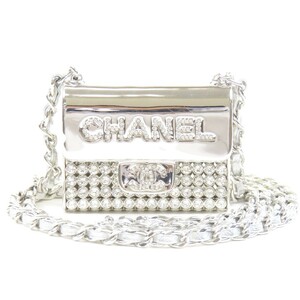 78728CHANEL シャネル 美品 メタルミニボックス バッグモチーフ チェーンバッグモチーフ ロゴ ココマーク レア ネックレス ラインストーン