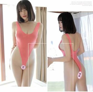 hzh132★ハイレグ レオタード 濃いピンク★シースルー セクシー レースクイーン★スケスケ Tバック 水着 インナー 下着★コスプレ