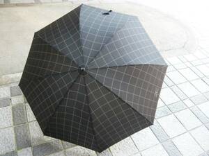 ミズノ 《MIZUNO》　男性用雨傘（黒系／チェック）　耐風傘