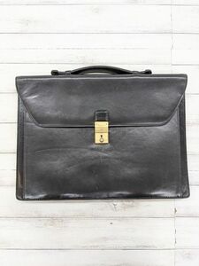 BALLY バリー ビジネスバッグ ブリーフケース ブラック レザー OLD ゴールド金具 内側劣化有り ビジネスバッグ