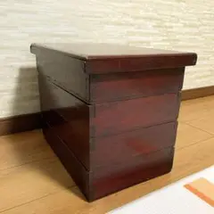 切溜　切り溜め[当時物]　漆塗り 入れ子　重箱　木箱　重ね箱