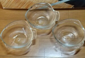 KAMEI GLASS ヒラメチャン小鉢　3枚セット★ガラス製小鉢　SK―135―3