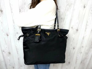 極美品 PRADA プラダ テスート トートバッグ ショルダーバッグ バッグ BR4997 ナイロン×レザー 黒 A4収納可 69521