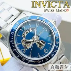 定価8.8万円インビクタ メンズ腕時計 自動巻き スイス製 シルバー 青 新品