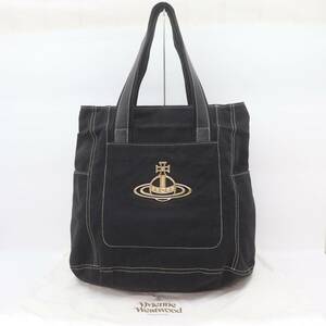 IT51QAEFOVB2 即決 本物 Vivienne Westwood ヴィヴィアンウエストウッド ビッグオーブ金具 キャンバス×レザー トート ハンドバック