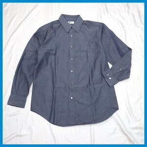 ★美品 IM MEN/アイムメン 長袖シャツ メンズL/ネイビー/コットン100%/イッセイミヤケ&1963400050